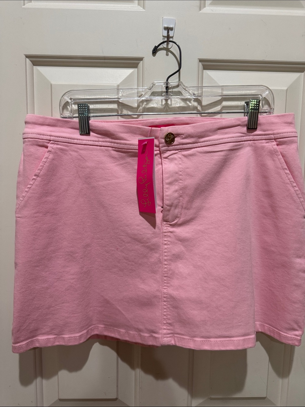 Lilly Pulitzer Lilly Pink Denim Skort with Pockets
